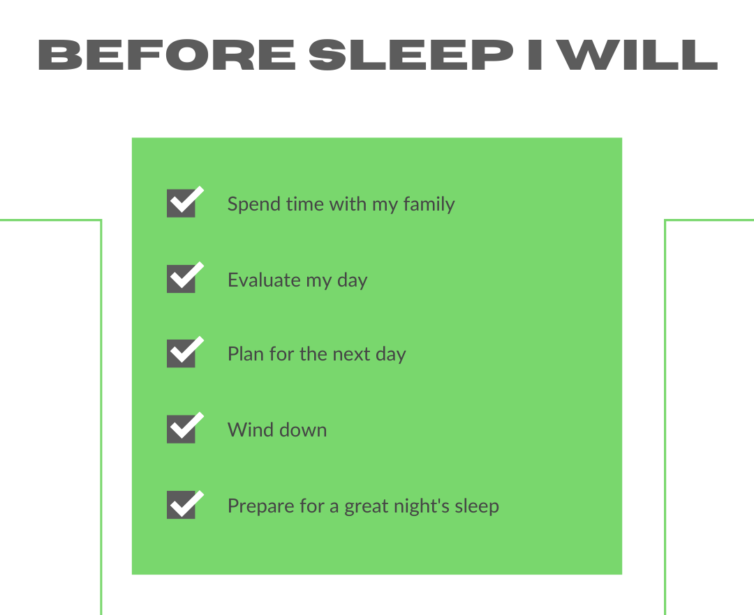 Checklist before I sleep